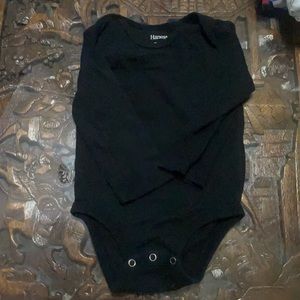 Black Hanes long sleeve onesie